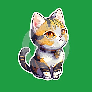 Cute kitty sticker style transparent PNG images.