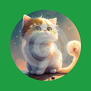 Cute kitty sticker style transparent PNG images.