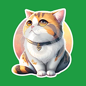 Cute kitty sticker style transparent PNG images.