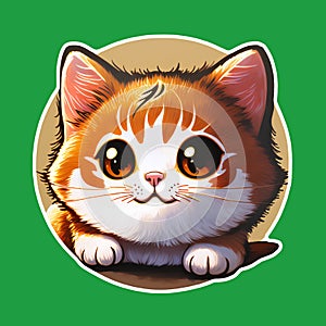 Cute kitty sticker style transparent PNG images.