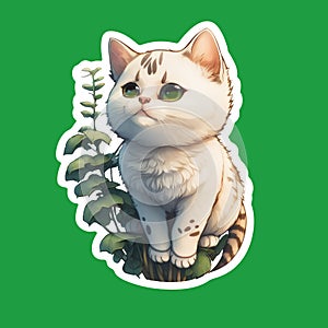 Cute kitty sticker style transparent PNG images.