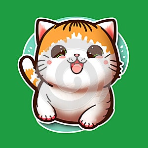 Cute kitty sticker style transparent PNG images.