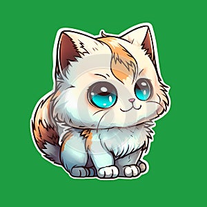 Cute kitty sticker style transparent PNG images.