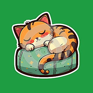 Cute kitty sticker style transparent PNG images.