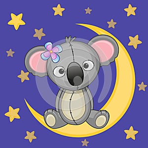 Cute Koala on the moon