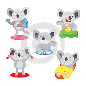 Cute Koala Morning Healthy Regular Exercise Set