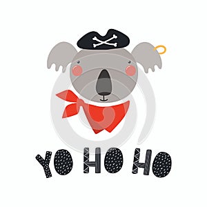 Cute koala pirate