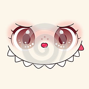 Labubu face vector illustration