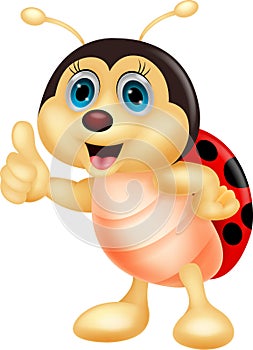 Cute ladybug cartoon thumb up