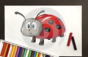 Cute ladybug crayon img