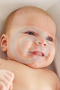 Cute laughing newbornbaby