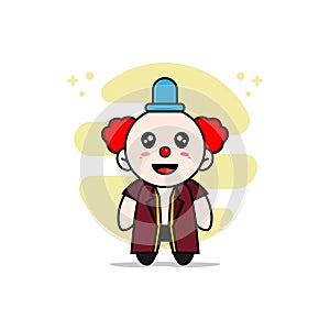 Cute lawyer character wearing clown costume