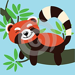 Cute Lemur on Branch Child Graphic Illustration
