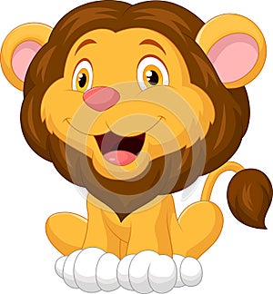 Cute lion cartoon photo