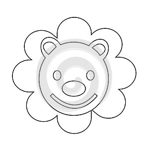 Cute Lion emotion Icon Illustration sign design