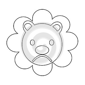 Cute Lion emotion Icon Illustration sign design