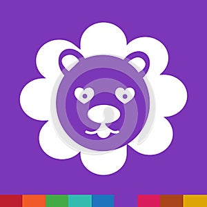 Cute Lion emotion Icon Illustration sign design