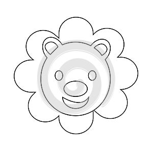 Cute Lion emotion Icon Illustration sign design