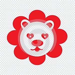 Cute Lion emotion Icon Illustration sign design