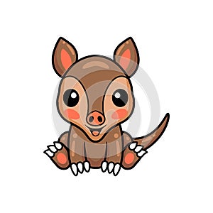 Cute little aardvark cartoon sitting