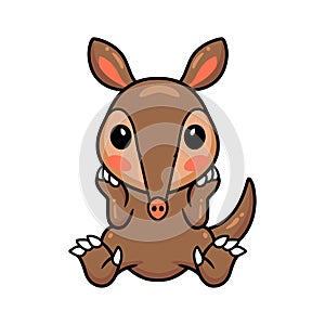 Cute little aardvark cartoon sitting