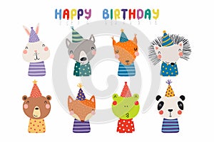 Cute little animals birthday set