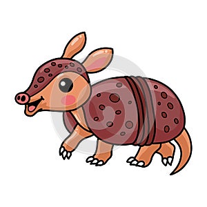 Cute little armadillo cartoon character