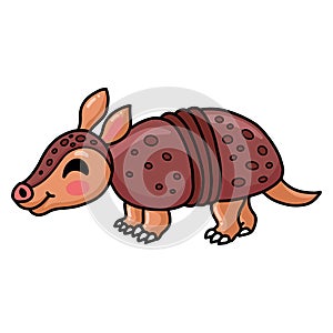 Cute little armadillo cartoon character