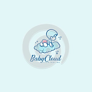 Cute Little Baby Crawling logo vector design template inspiration idea