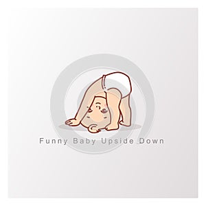 Cute little baby isolated. Design logo template