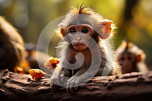 Cute Little Baby monkey in forest