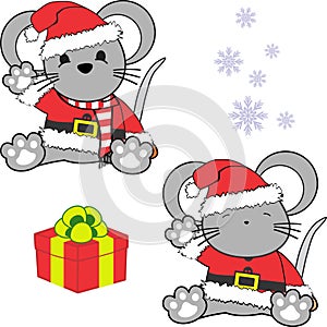 Cute little baby mouse cartoon santa claus costume set