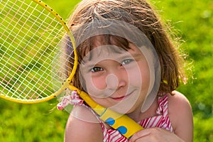 Cute little badminton player