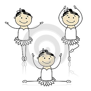 Cute little ballet dancers for your design