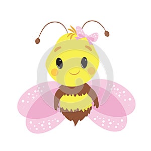 Cute Little Bee Vector Illustration