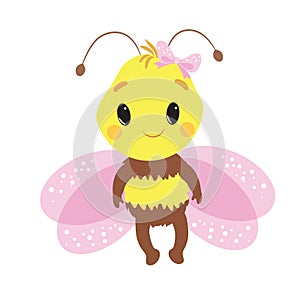 Cute Little Bee Vector Illustration