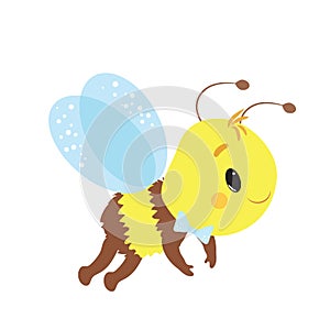 Cute Little Bee Vector Illustration