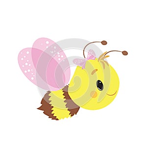 Cute Little Bee Vector Illustration