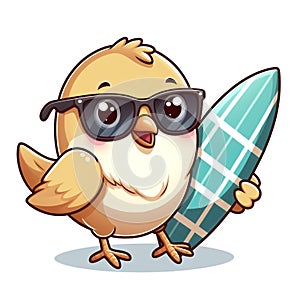 cute little bird wearing glasses isolated on white background suitable for illustration and cartoon collection