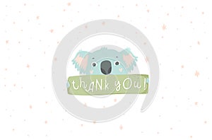 Cute Little blue koala hand drawn illustration