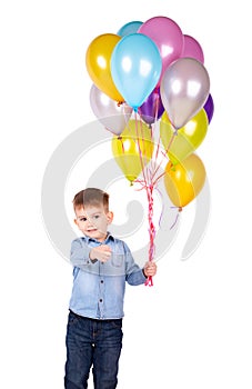 Cute little boy with balloons