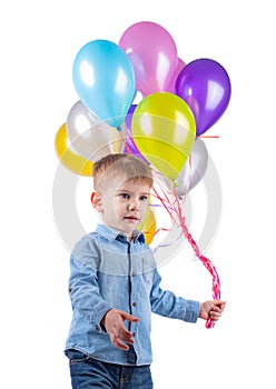 Cute little boy with balloons