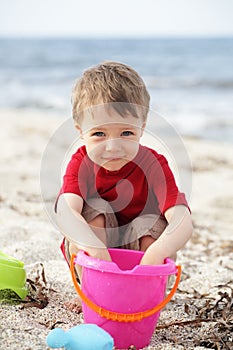 Cute little boy on the beach