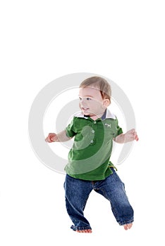 Cute little boy dancing.