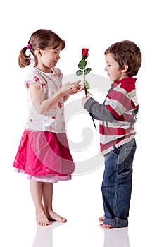 Giving a rose photo