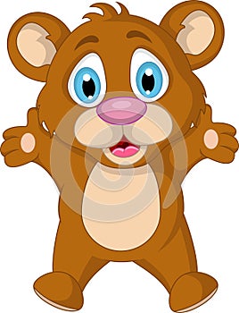 Cute little brown bear cartoon expression