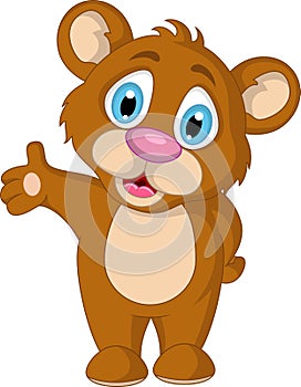 Cute little brown bear cartoon expression