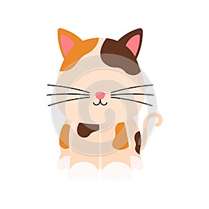 Cute Little Cat Sitting Pet Animal in Animated Cartoon PNG Illustration