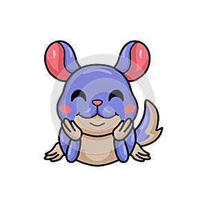 Cute little chinchilla cartoon lying down