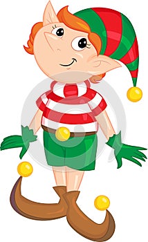 Cute little Christmas elf beautifully colored